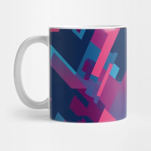 Cubist Harmony: Modern Geometric Dance in Pink, Blue, and Violet Mug